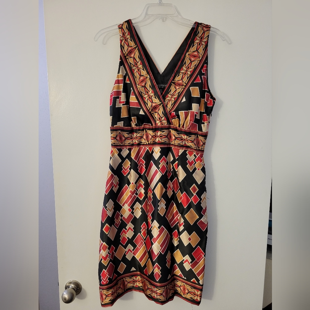 Patterned silk blend dress